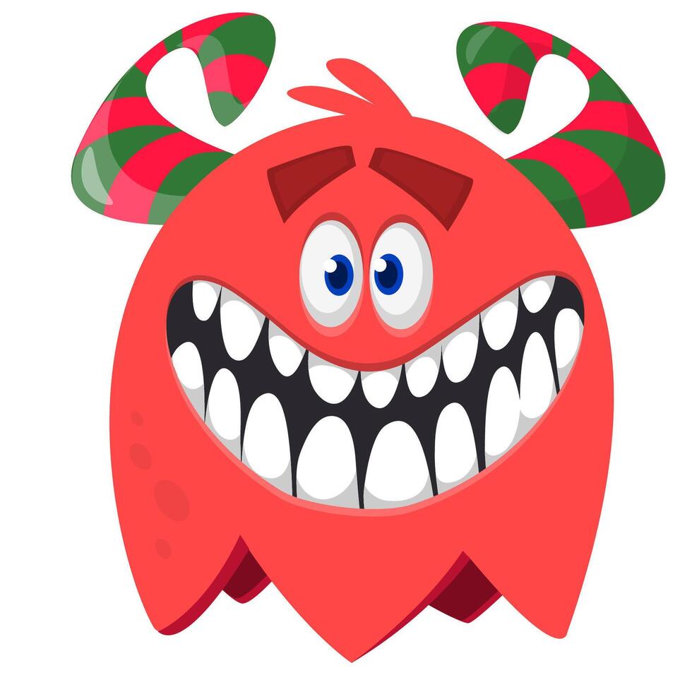 Funny cartoon monster character. Illustration of cute and happy alien. Halloween design isolated vector