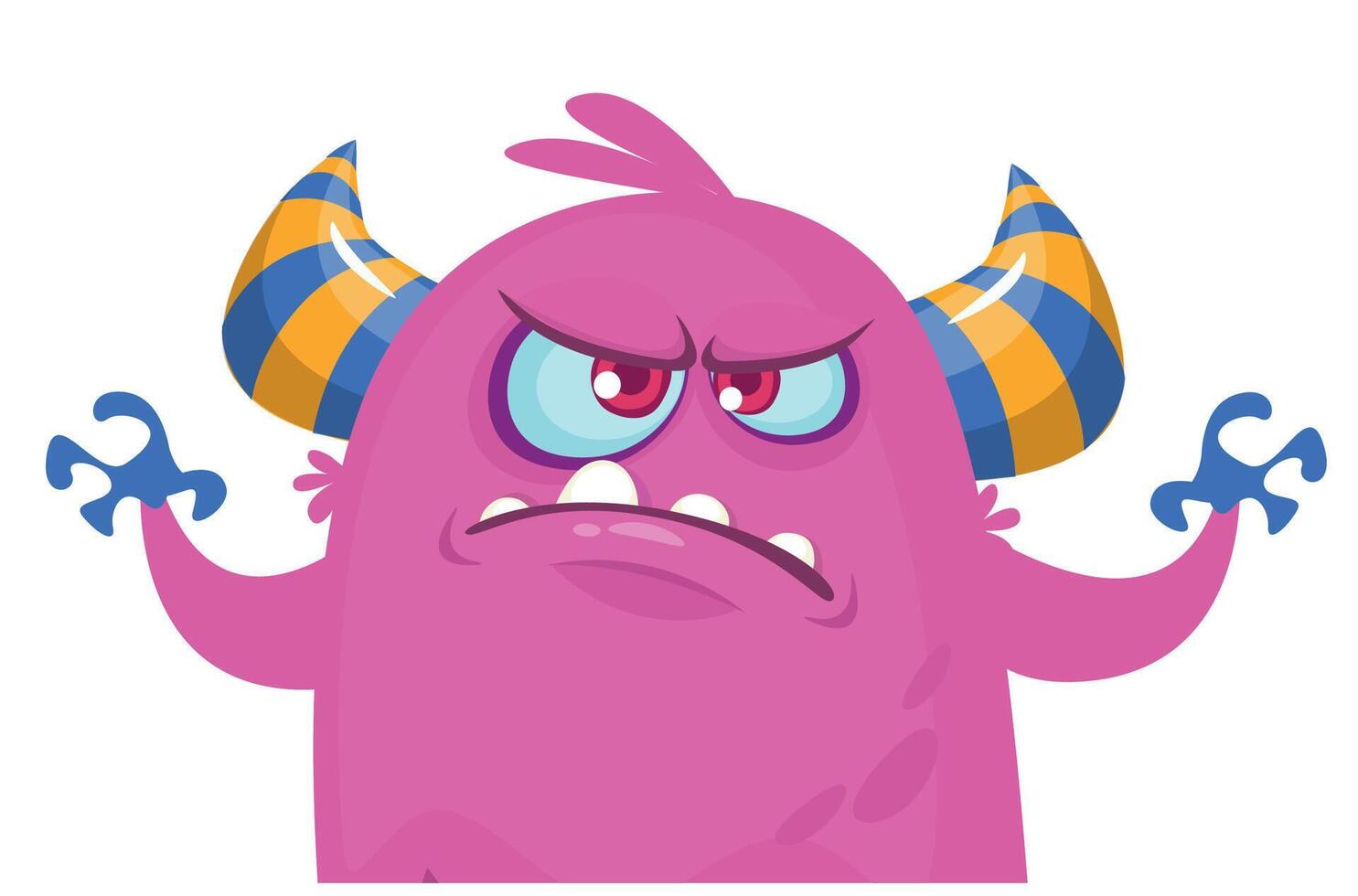 Angry cartoon monster. monster illustration vector