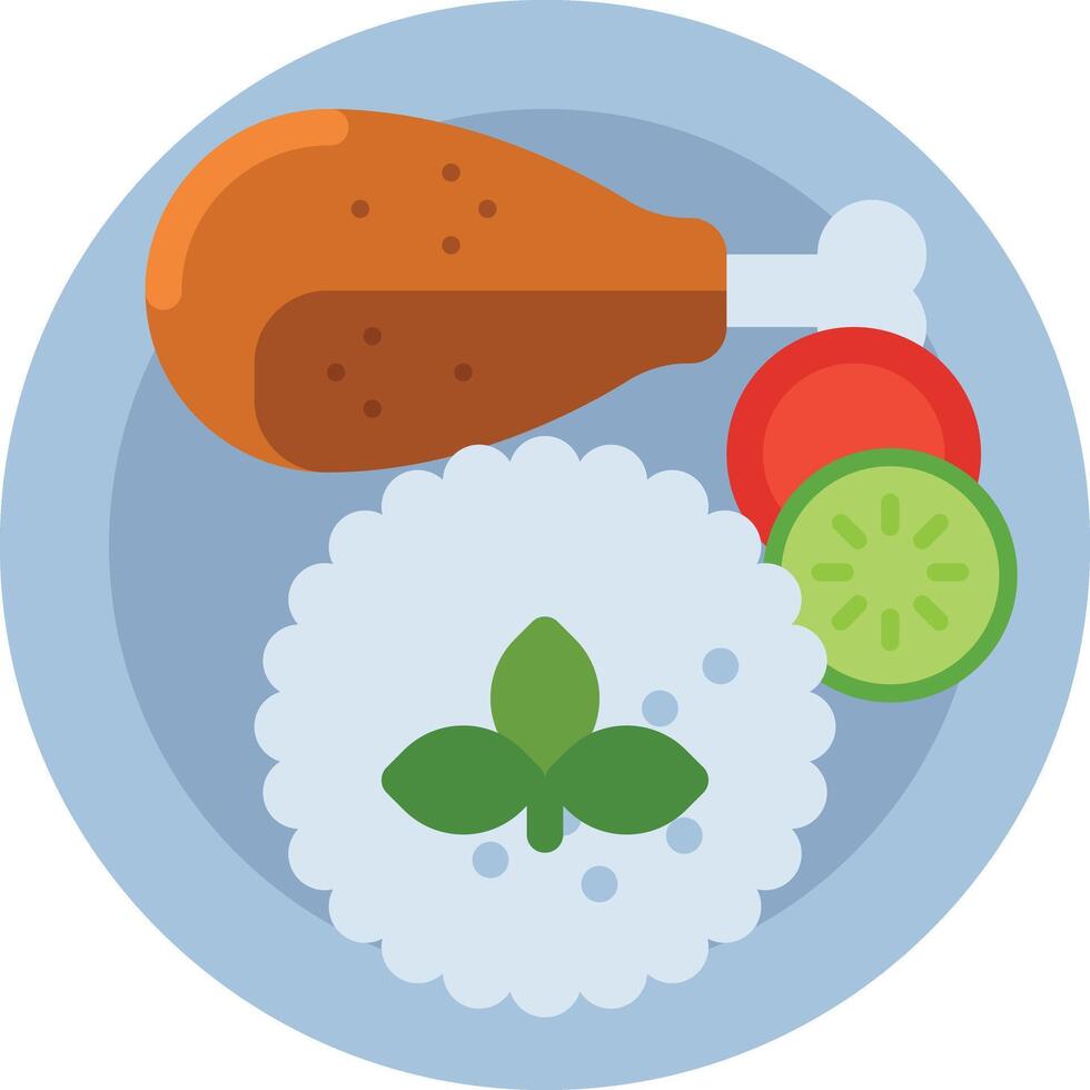 chicken rice illustration design vector