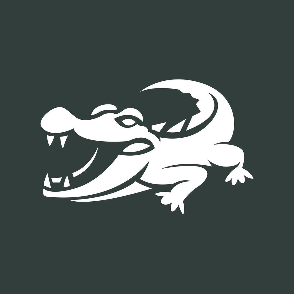 crocodile logo clip art black and white silhouette reptils wild animal business corporation editable vector