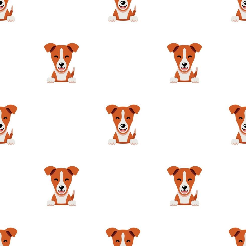 cartoon character cute basenji dog seamless pattern background vector