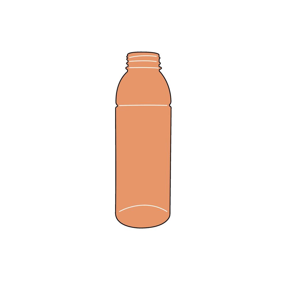 500ml Plastic water bottle no cap outline filled icon, illustration vector