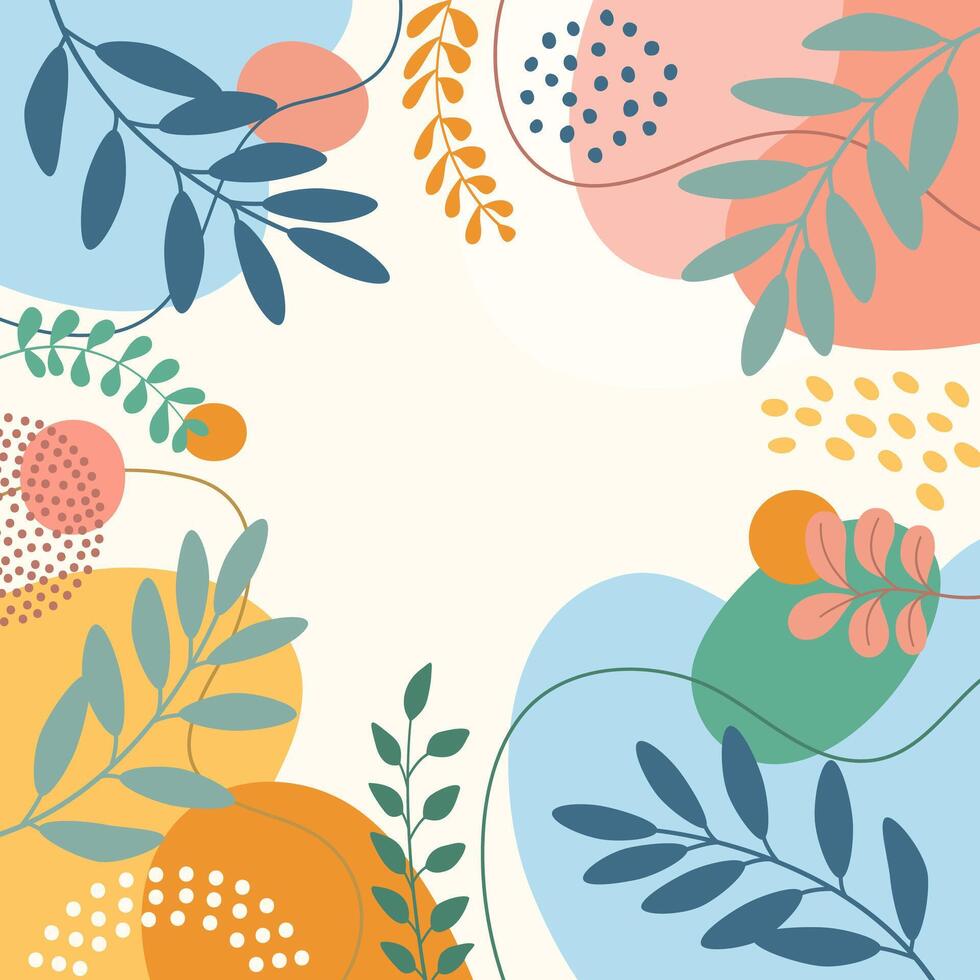 Abstract art tropical leaves background. Colorful poster background. vector
