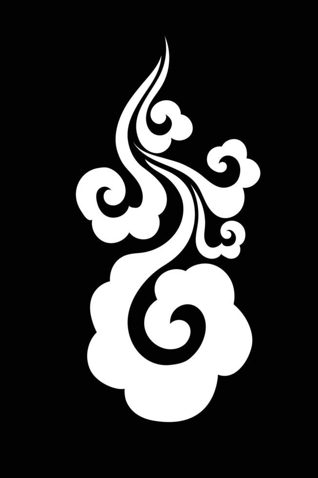Japanese traditional style cloud vector