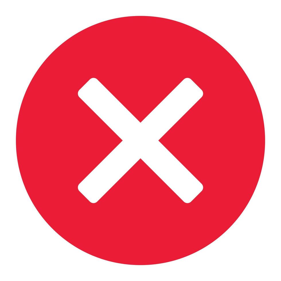 close button - x in circle, red cross icon symbol, illustration isolated on a white background vector