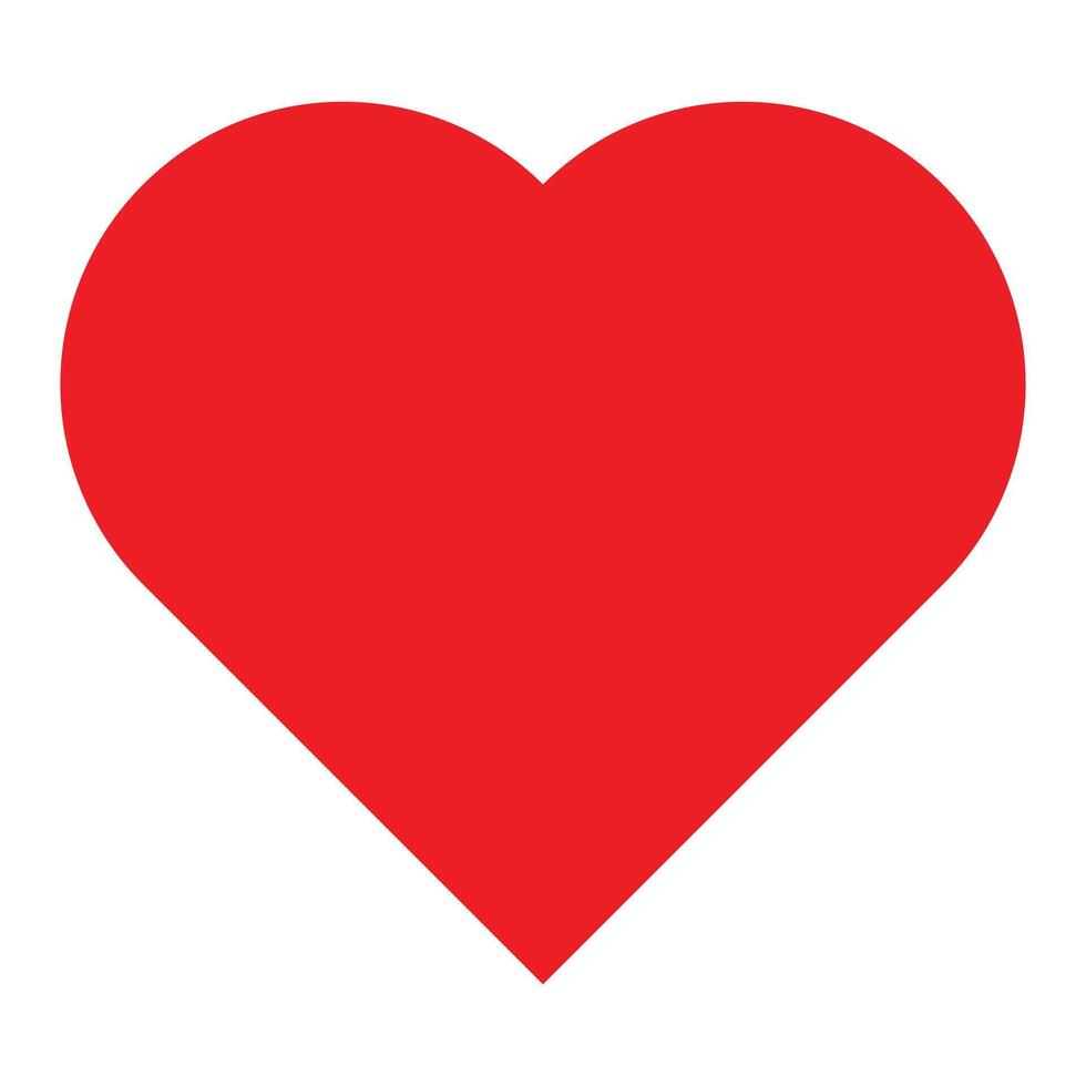 red heart shape symbol, illustration isolated on white background vector