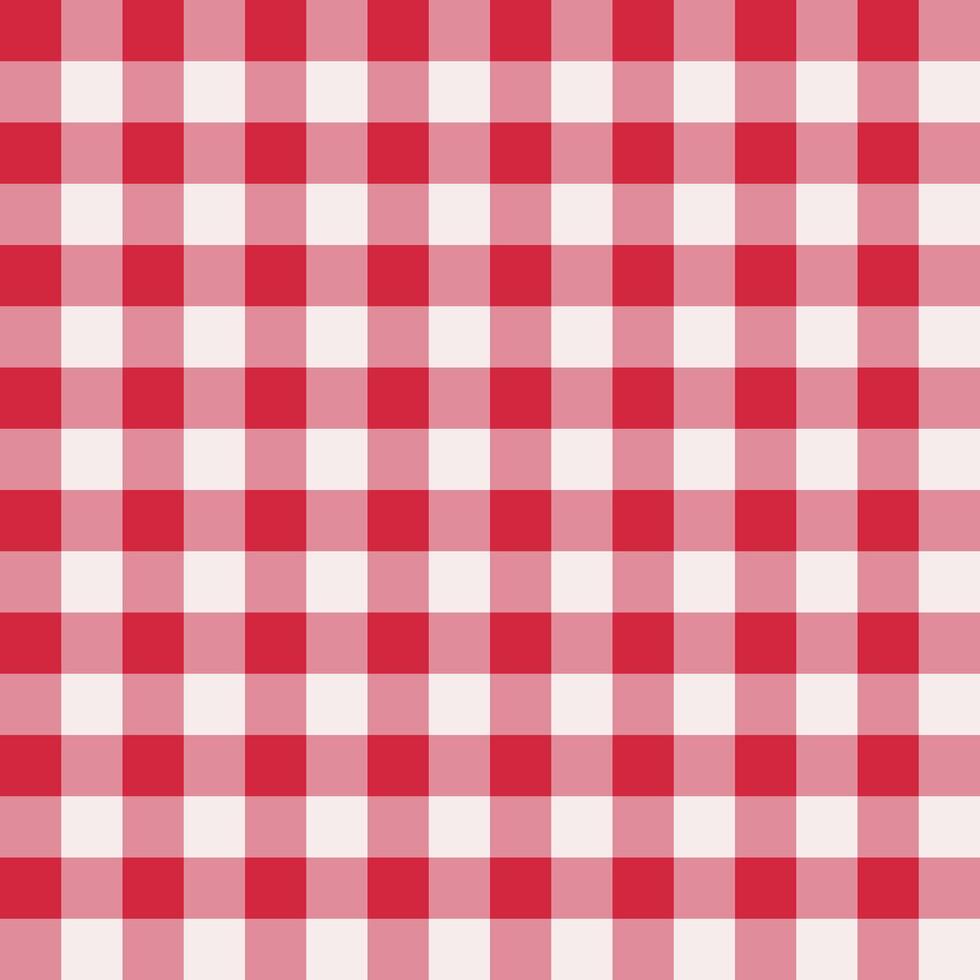 tablecloth pattern, red and white checkered seamless repeatable texture, background vector