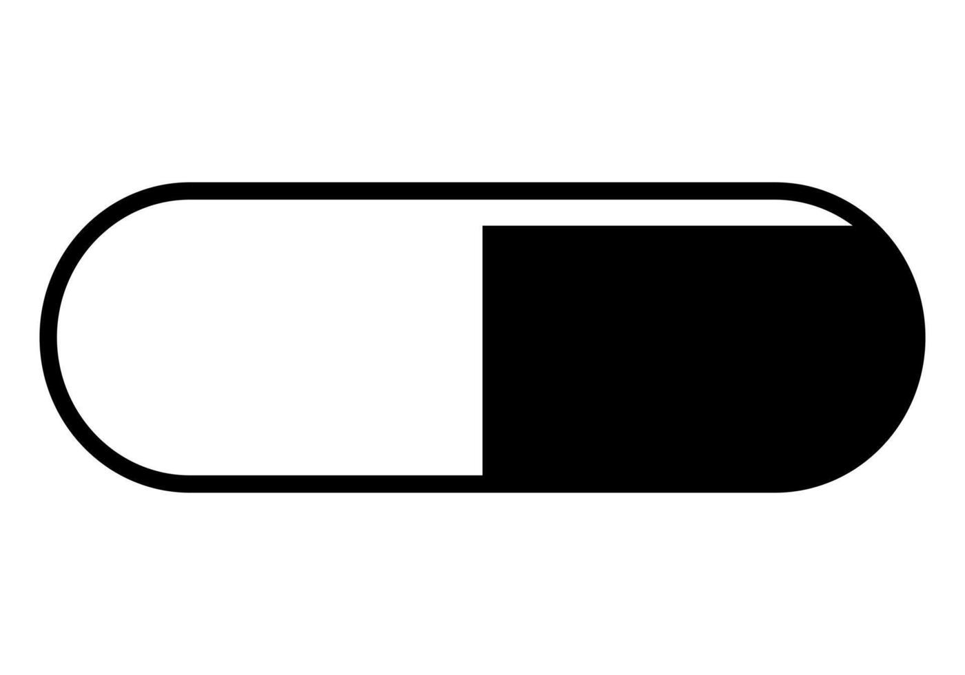 capsule symbol icon - black and white illustration of one pill sign, isolated on white background vector