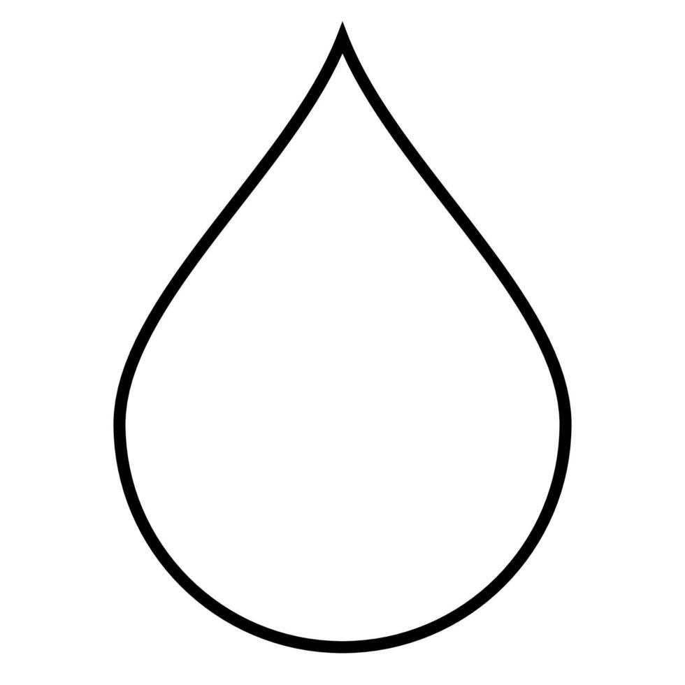 drop of water shape - black and white silhouette symbol illustration of waterdrop, white background vector