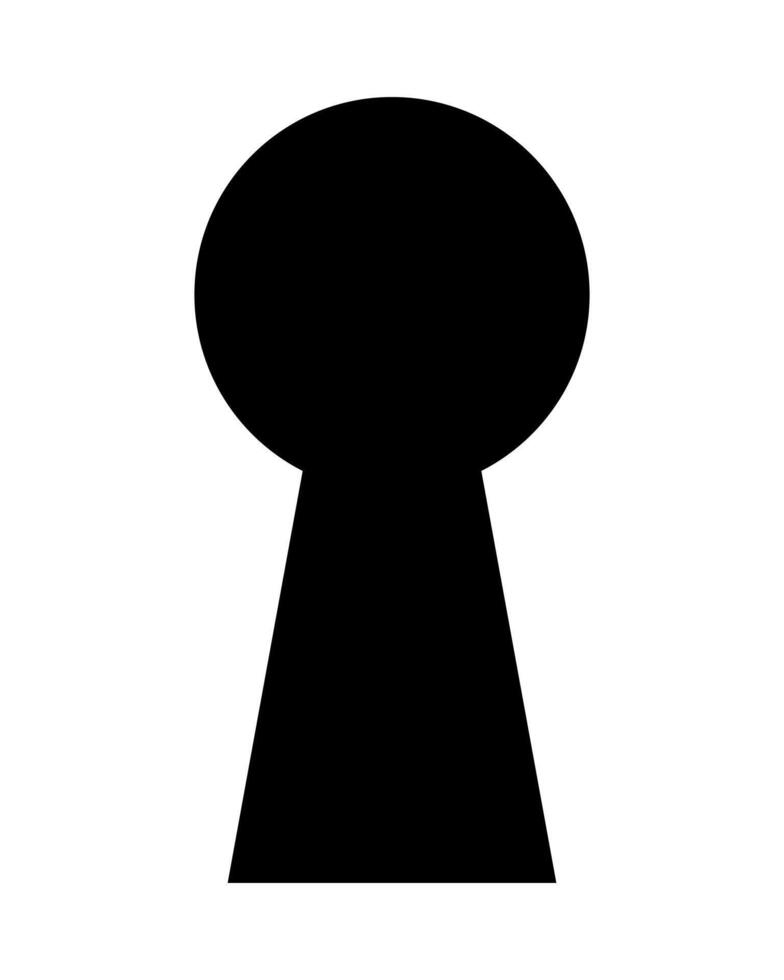 keyhole silhouette shape, black and white illustration, white background vector