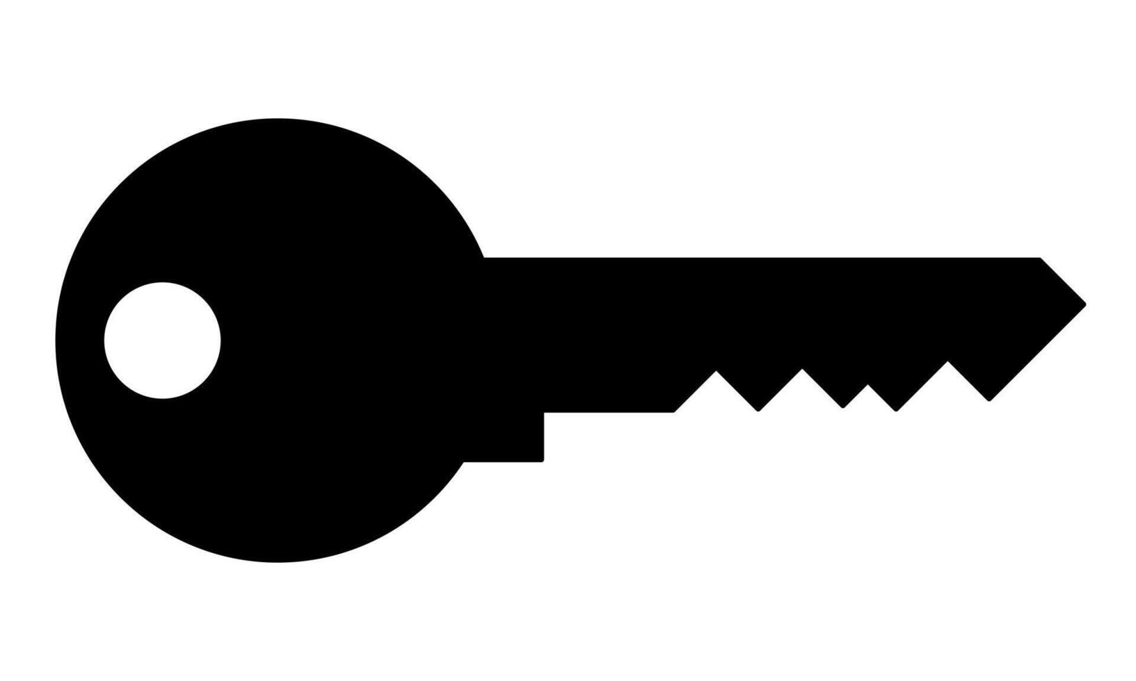 key silhouette, black and white illustration, white background vector