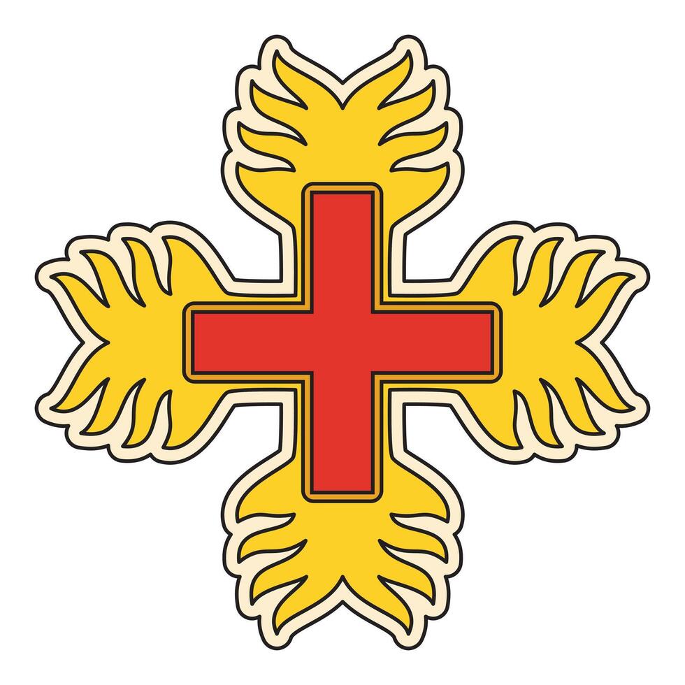 Order of the Dragon emblem, cross symbol on white background, illustration on white background vector