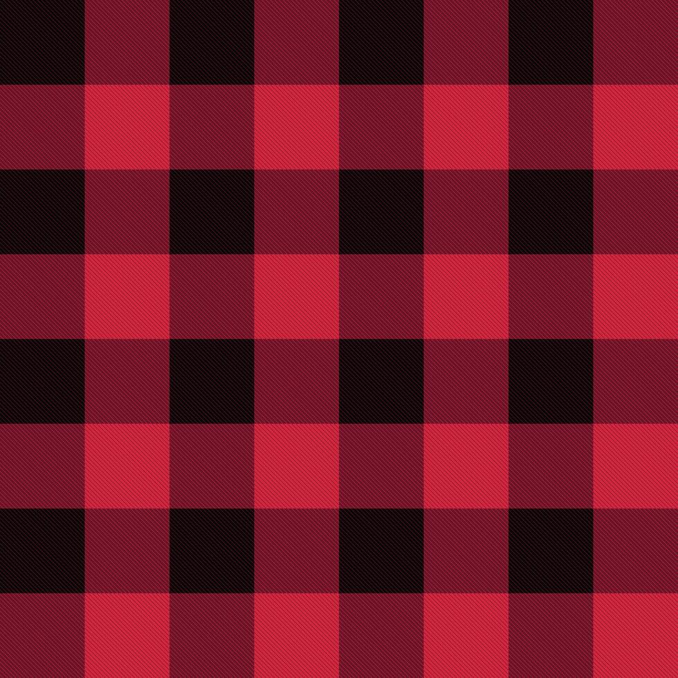 plaid flannel pattern, black and red checkered seamless repeatable texture background, vector