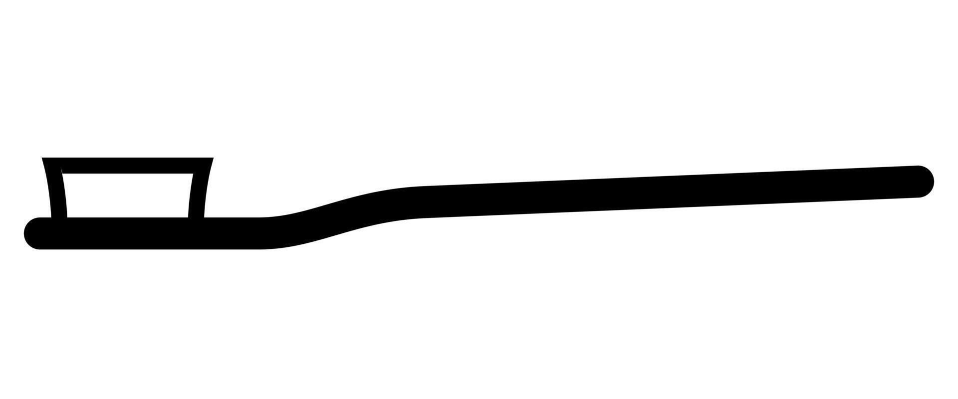 toothbrush, black and white silhouette symbol icon illustration isolated on white background vector
