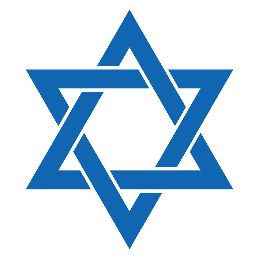 Star of David - Jewish star shape symbol, illustration of hexagram isolated on white background vector