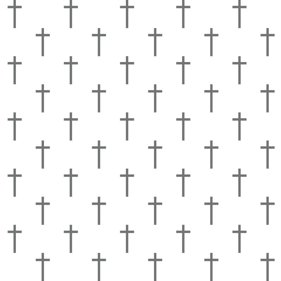 cross - Christian crosses on white background pattern, black and white seamless repeatable texture vector