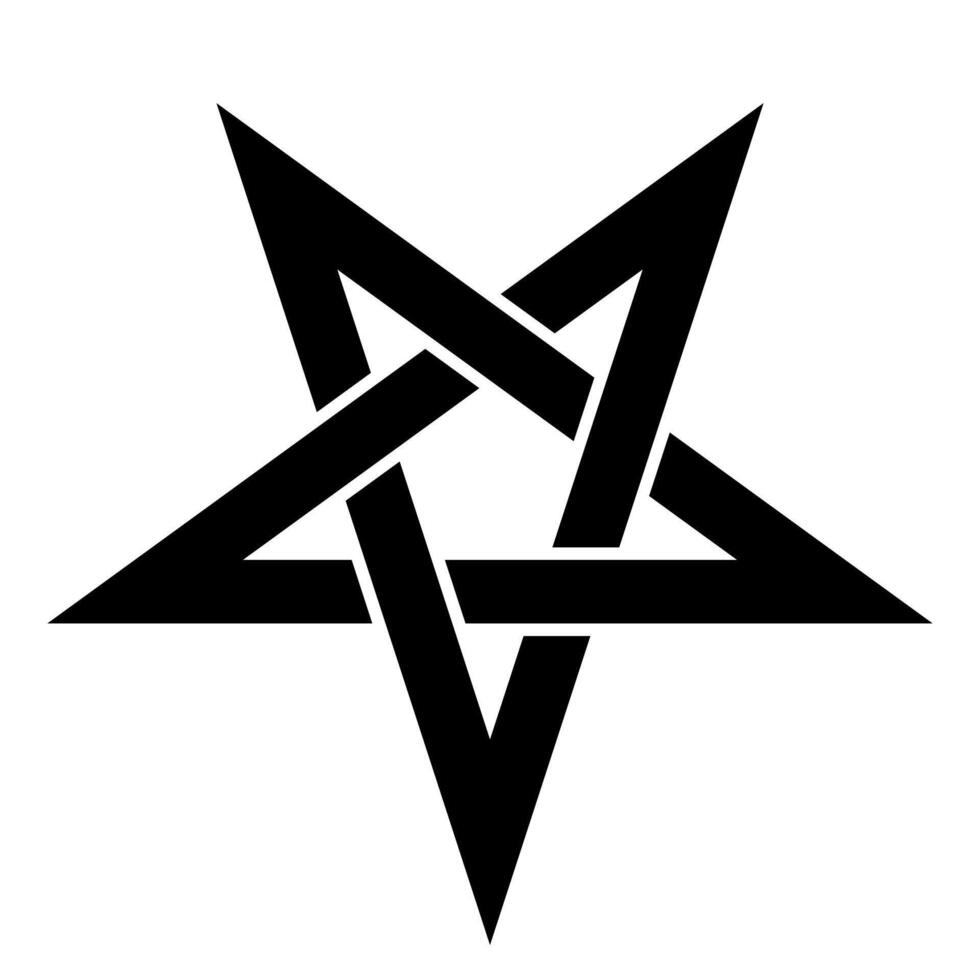 Pentagram - illustration of simple five-pointed star, isolated on white background vector