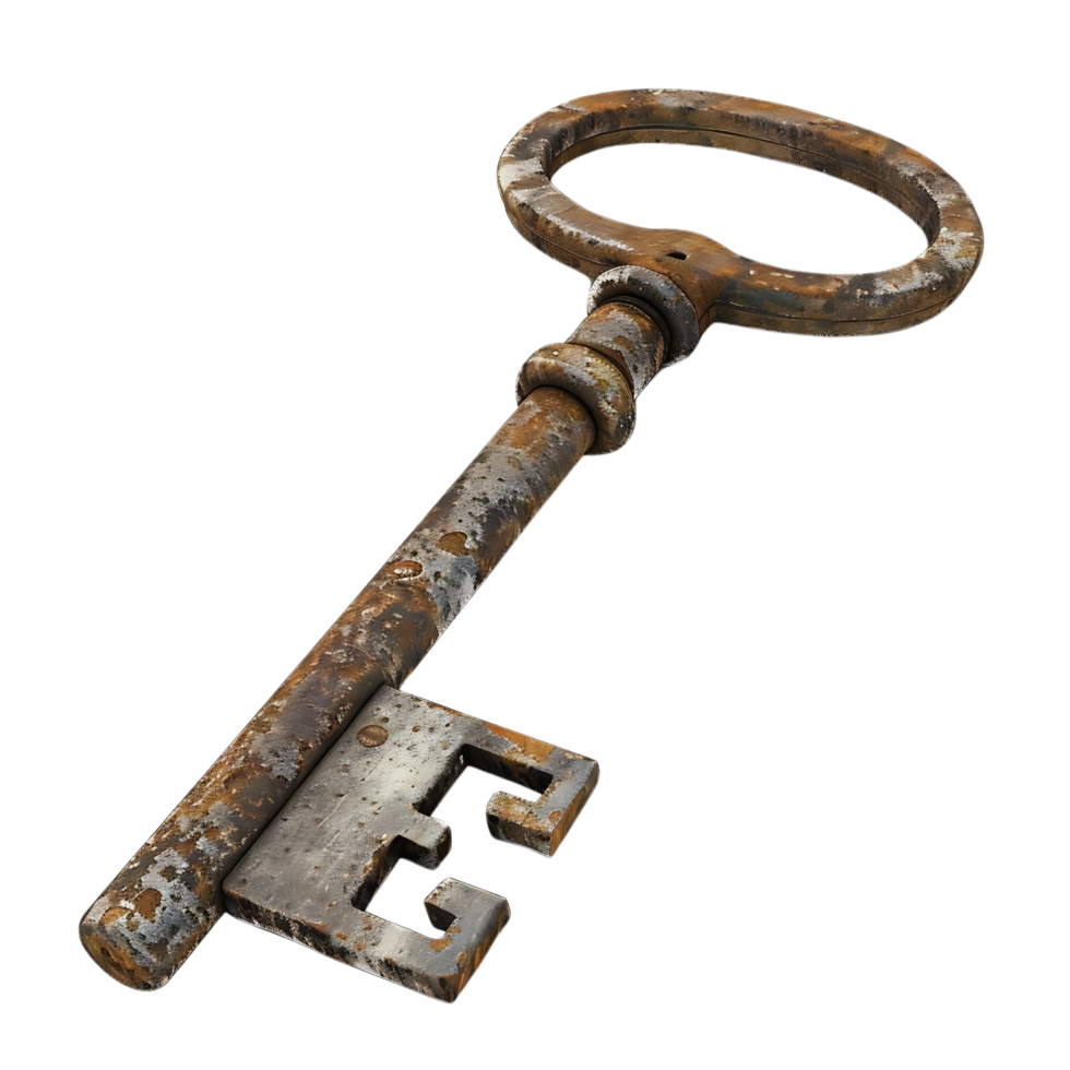 Rusty Old Key 3D Model png