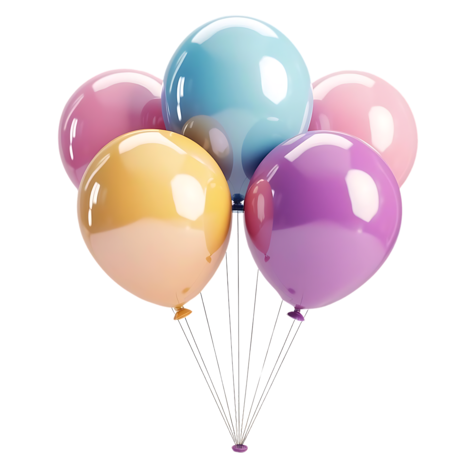 3D Render of Balloons, Colorful Balloons, Bunch of Balloons, Festive Balloons, Party Balloons, 3D Illustration, 3D Rendering png