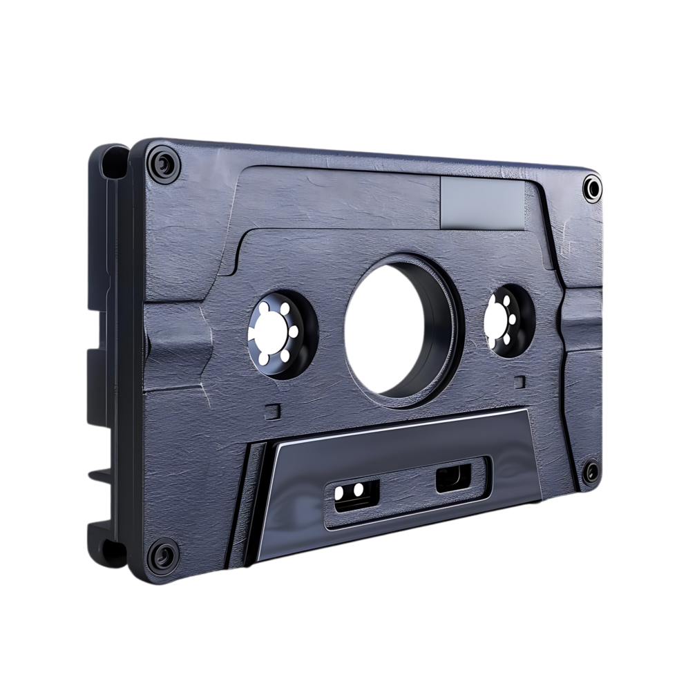 3D Render of a Vintage Black Cassette Tape png