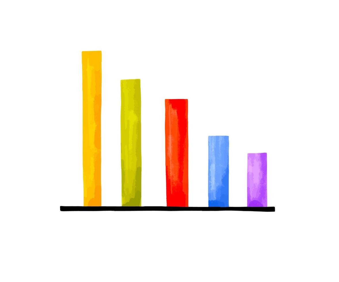 Set of growth graph hand drawn icons. Crtoon Business chart. Fin vector