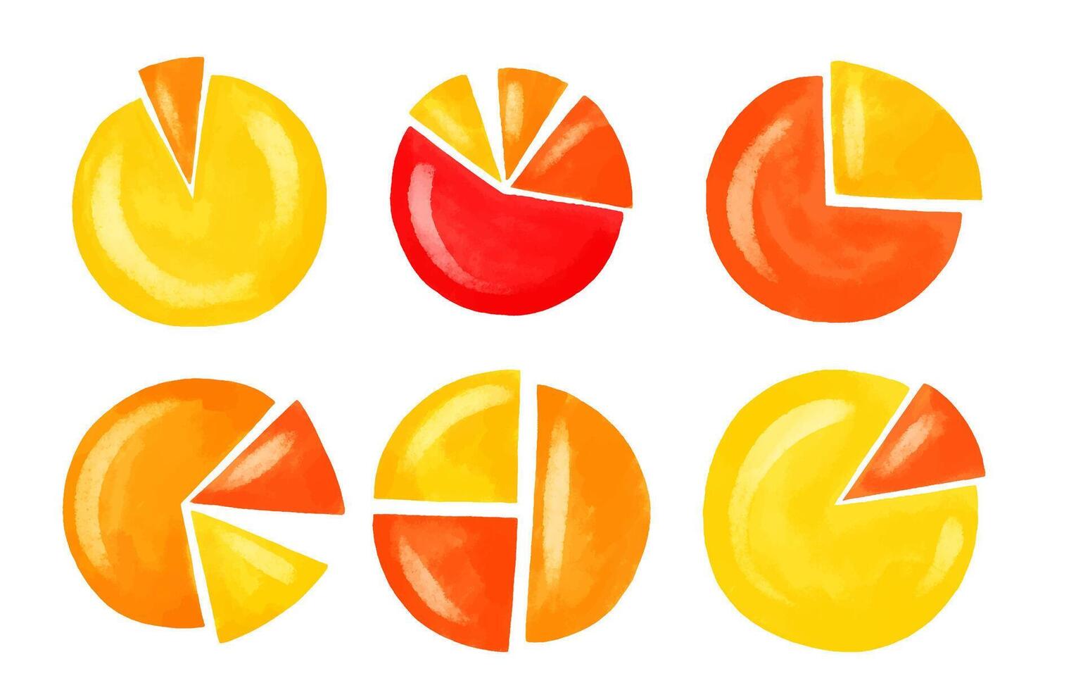 Segment infographic. Pie chart hand drawn elements. Circle secti vector