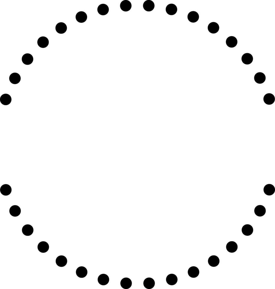 Split Black Dotted Circle Border. Geometric Graphic Shape. Symmetrical Circle Frame with Minimalist Style. illustration vector