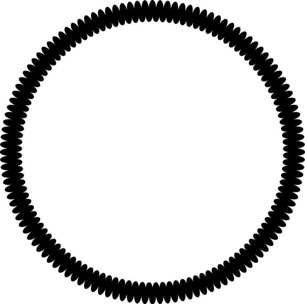 Abstract Black Bold Circle. Geometric Monochrome Border. Minimalist Outline Design. illustration vector