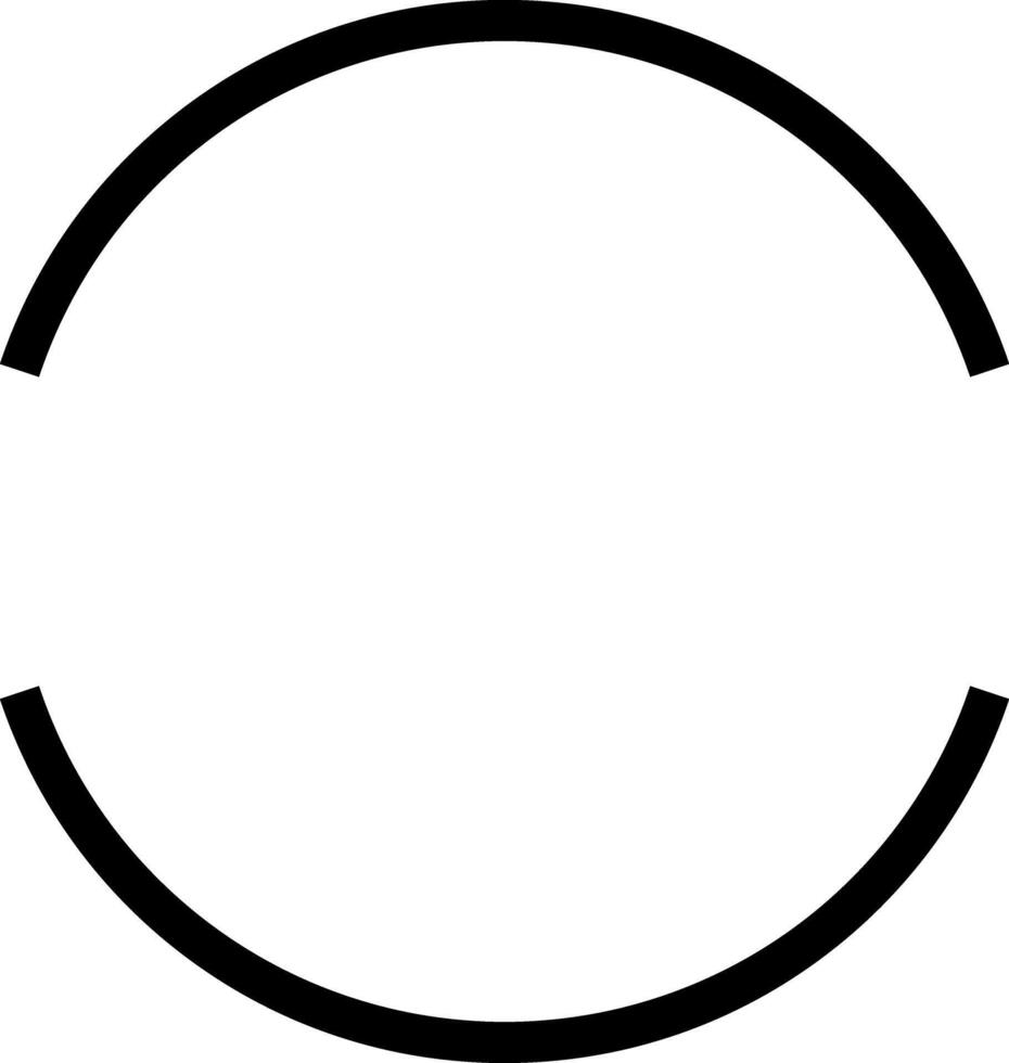 Geometric Split Circle Frame. Black Round Border. Outline Element for Logos, Cards, and Decorations. Simple Graphic Design. illustration vector