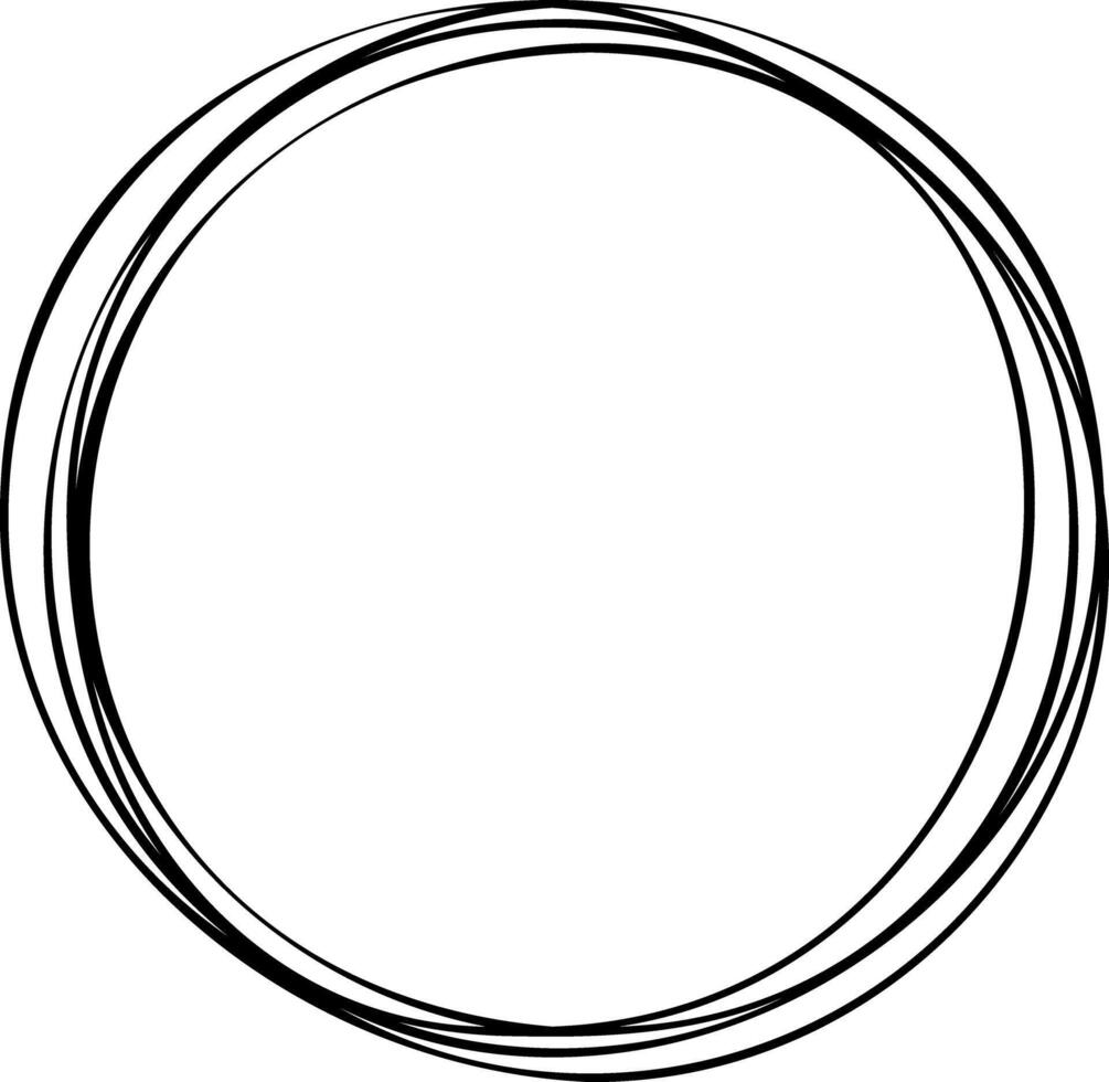 Stylish Black and White Illustration of Minimalist Overlapping Circles in a Modern Art. Monochrome Isolated Geometric Frame Icon. illustration vector