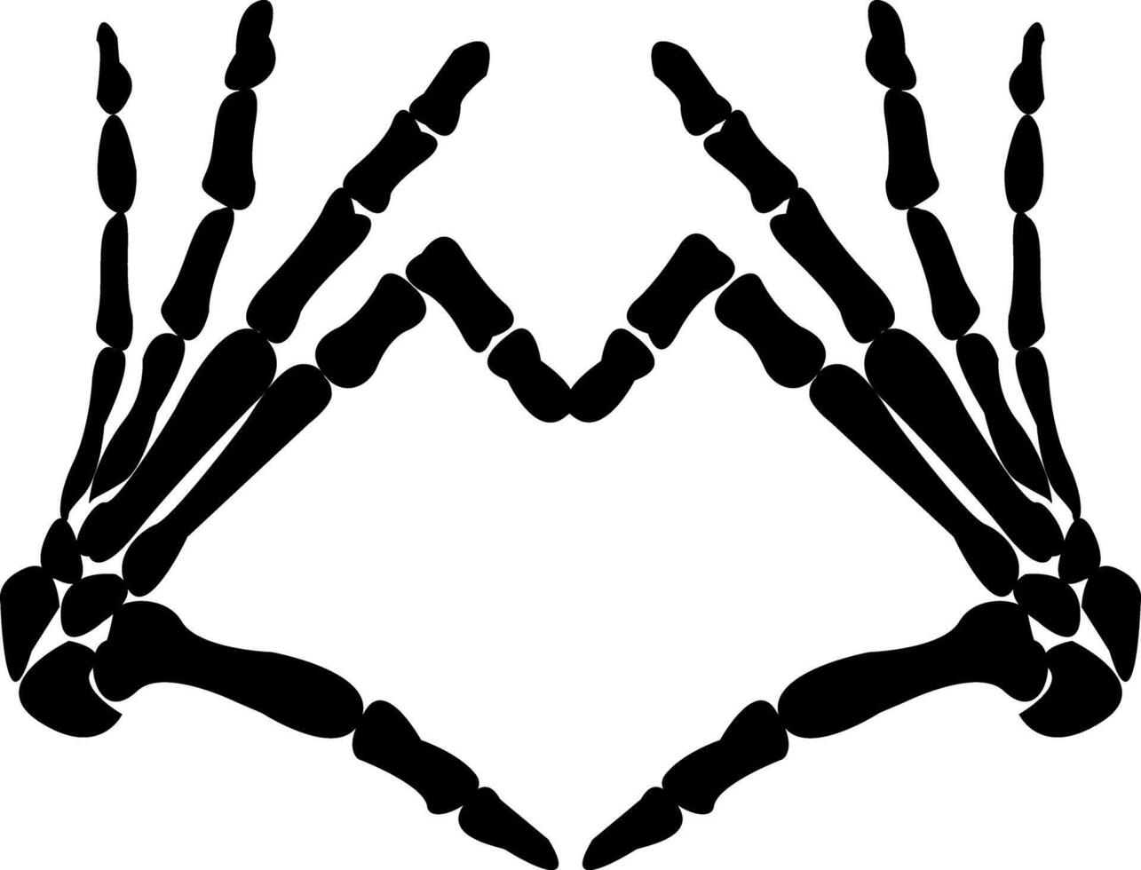 Romantic Skeleton Arm Illustration for Halloween. Love and Support Symbol in Hand Drawn Style for Greeting Cards. illustration vector
