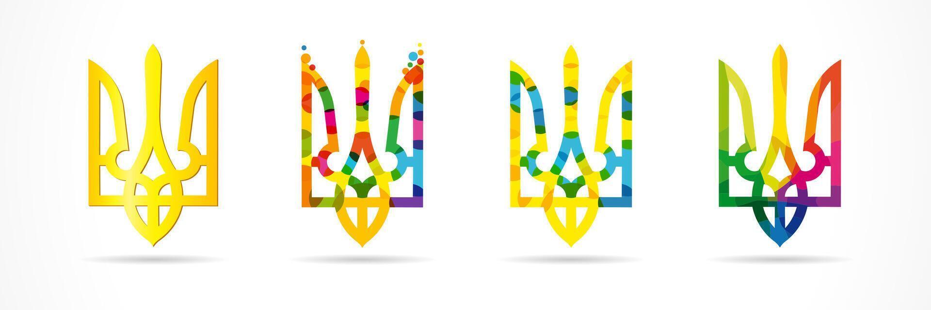 Set of Ukrainian colorful emblems, creative design. vector