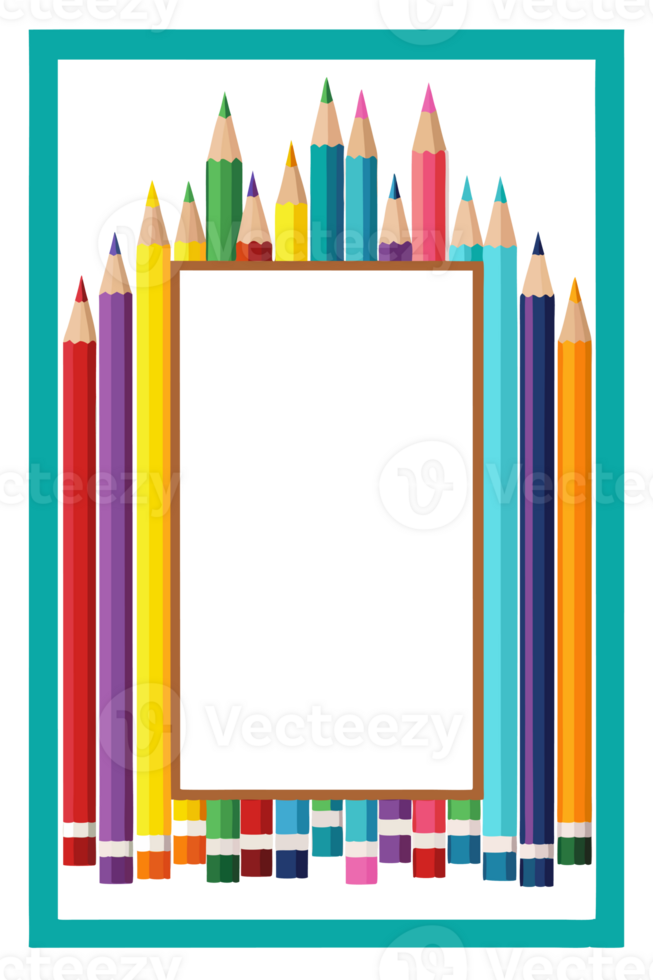 graphics frame Rectangle made of colored pencils png
