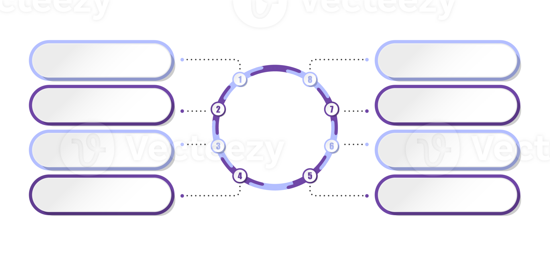 Blue tone circle infographic with 8 steps, process or options. Presentation slide template. png