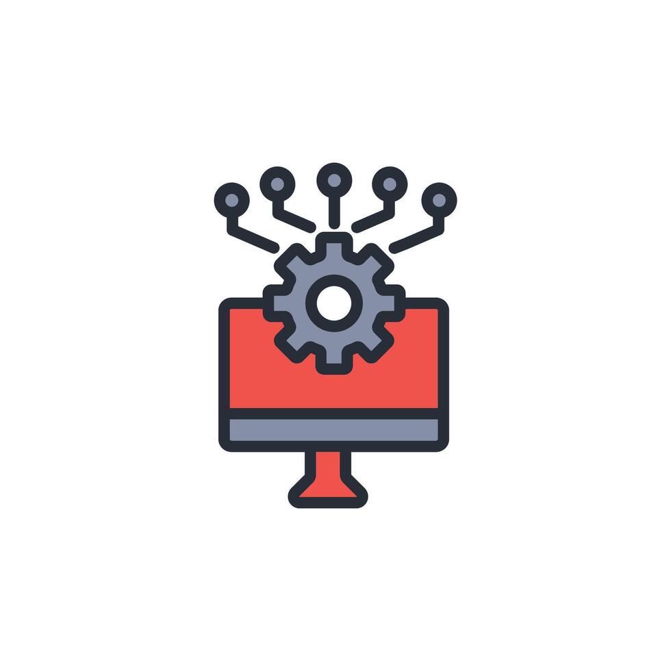information technology icon. .Editable stroke.linear style sign for use web design,logo.Symbol illustration. vector
