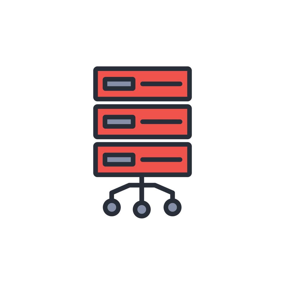 Server icon. .Editable stroke.linear style sign for use web design,logo.Symbol illustration. vector