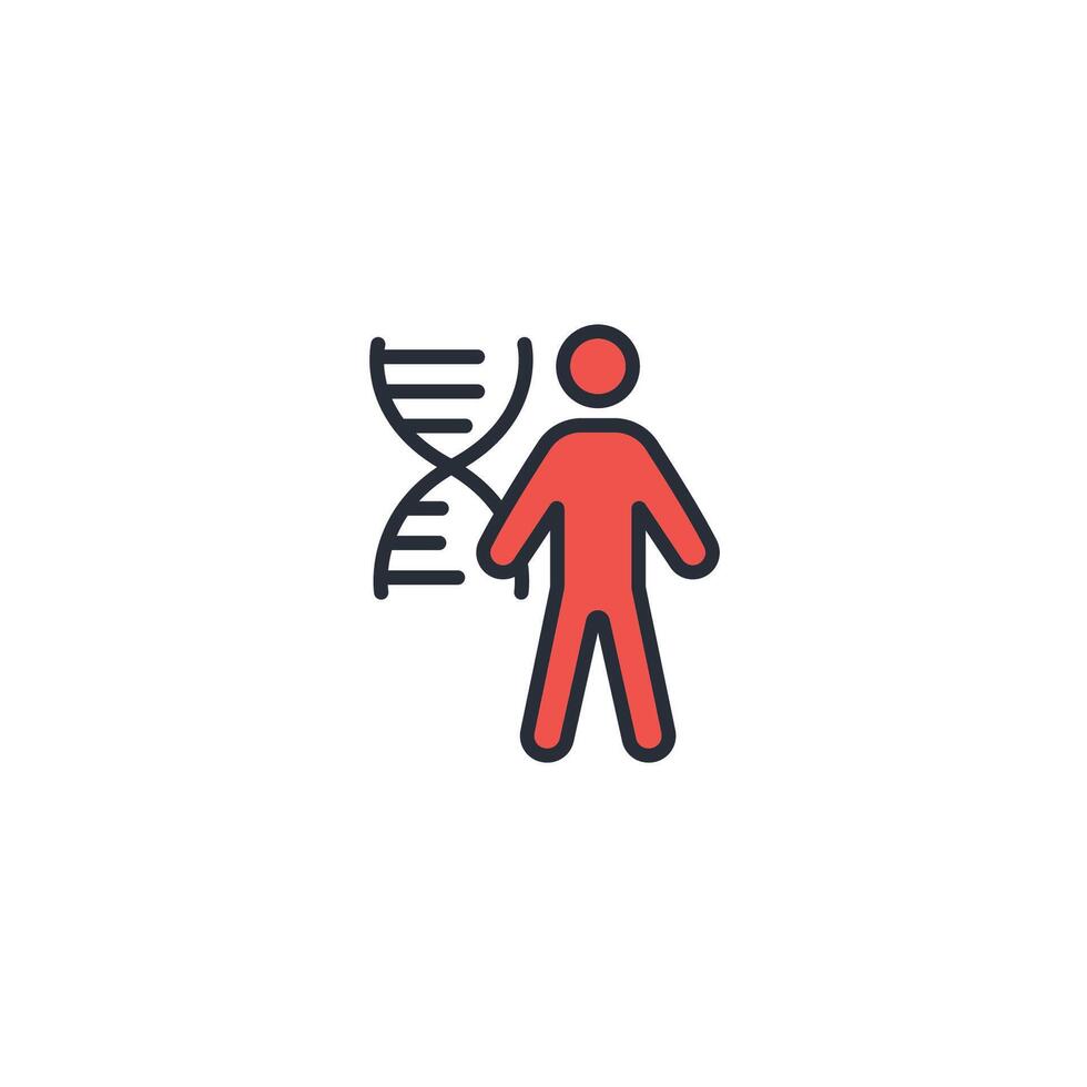 genetic icon. .Editable stroke.linear style sign for use web design,logo.Symbol illustration. vector