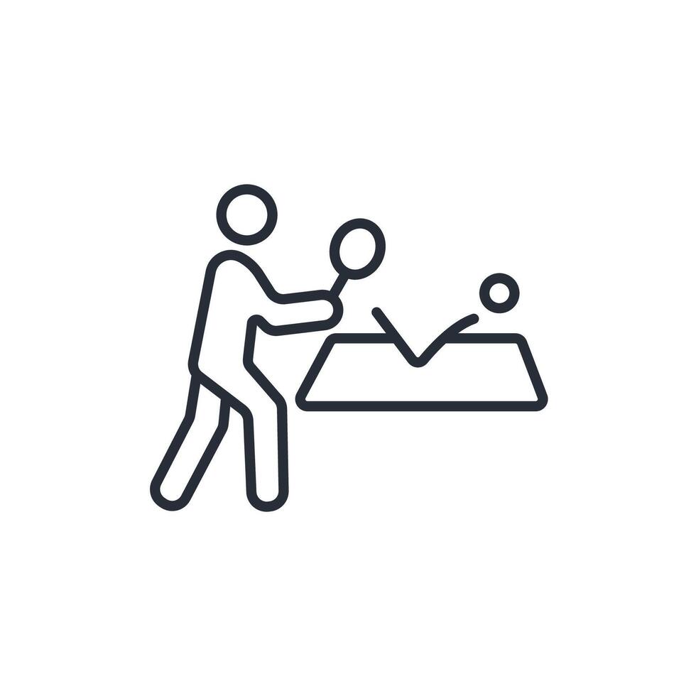 table tennis icon. .Editable stroke.linear style sign for use web design,logo.Symbol illustration. vector