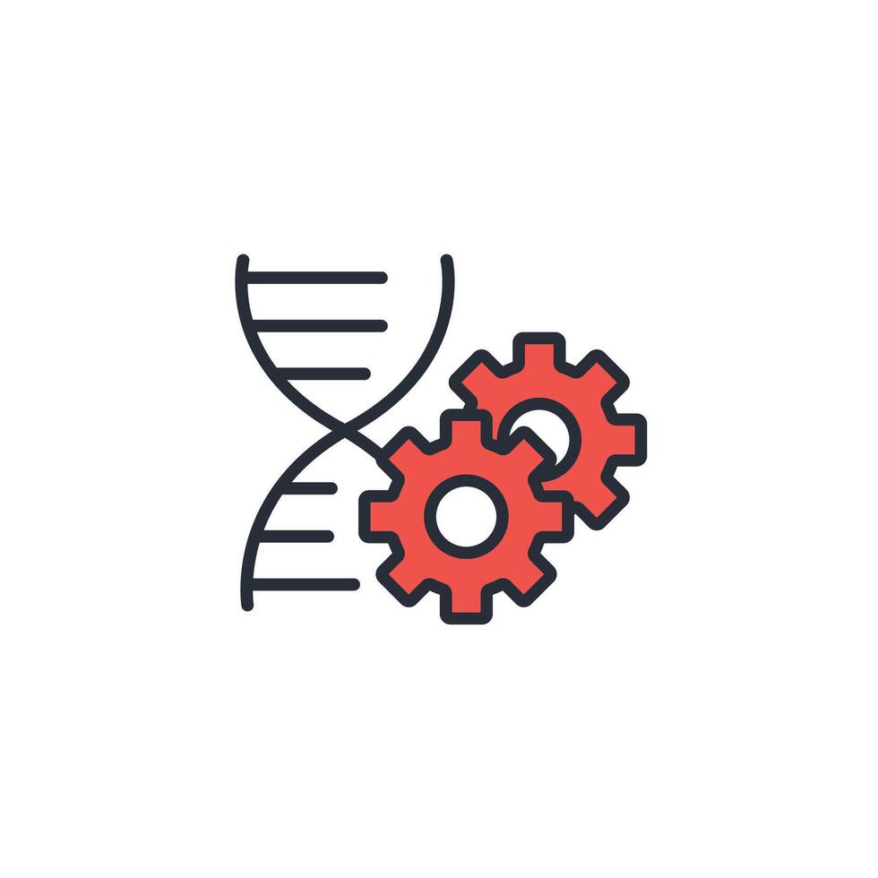 genetic engineering icon. .Editable stroke.linear style sign for use web design,logo.Symbol illustration. vector