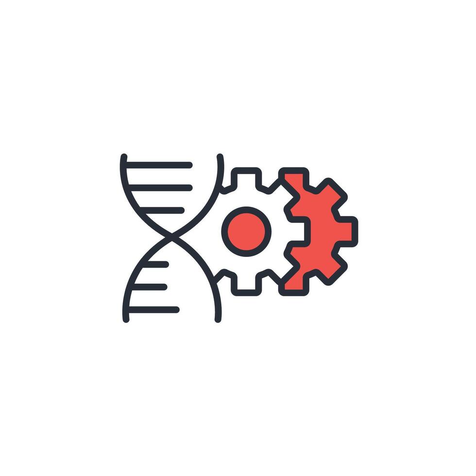 gene therapy icon. .Editable stroke.linear style sign for use web design,logo.Symbol illustration. vector