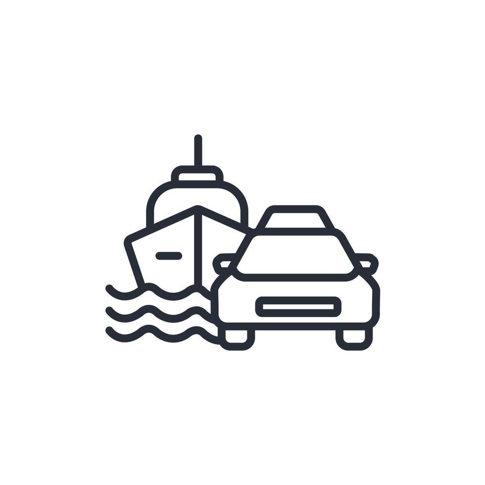 transportation icon. .Editable stroke.linear style sign for use web design,logo.Symbol illustration. vector