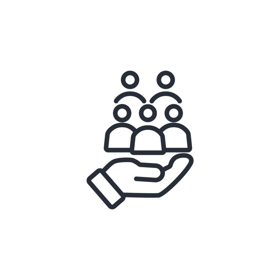 social services icon. .Editable stroke.linear style sign for use web design,logo.Symbol illustration. vector