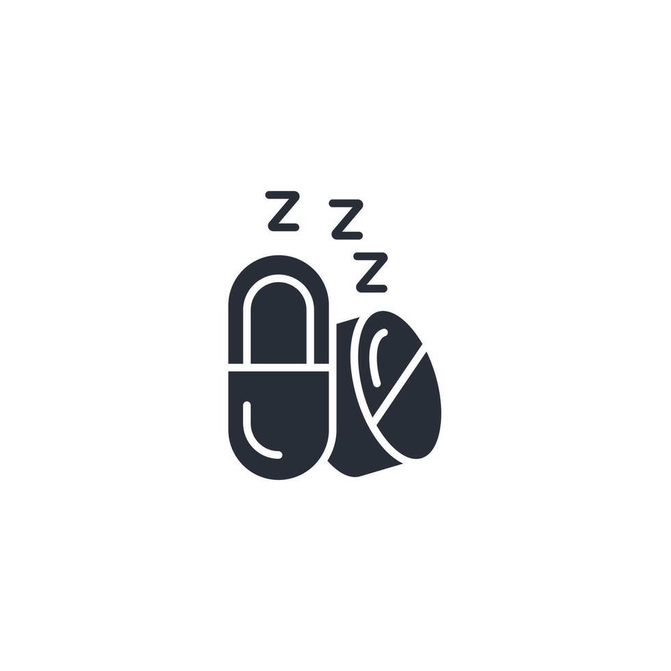 sleeping pills icon. .Editable stroke.linear style sign for use web design,logo.Symbol illustration. vector