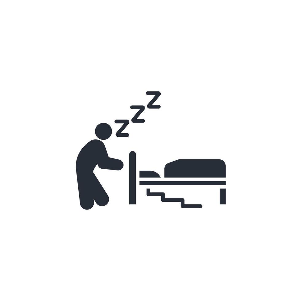 sleepwalking icon. .Editable stroke.linear style sign for use web design,logo.Symbol illustration. vector