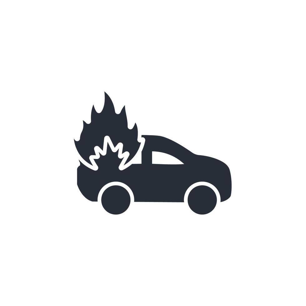 car fire icon. .Editable stroke.linear style sign for use web design,logo.Symbol illustration. vector