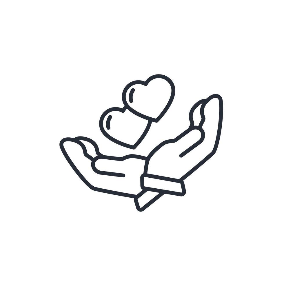 Charity icon. .Editable stroke.linear style sign for use web design,logo.Symbol illustration. vector