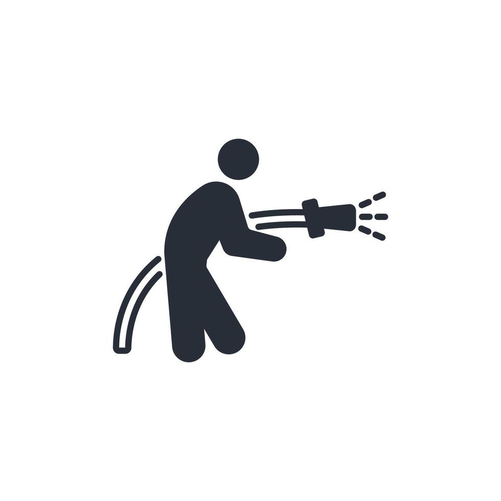 firefighter icon. .Editable stroke.linear style sign for use web design,logo.Symbol illustration. vector