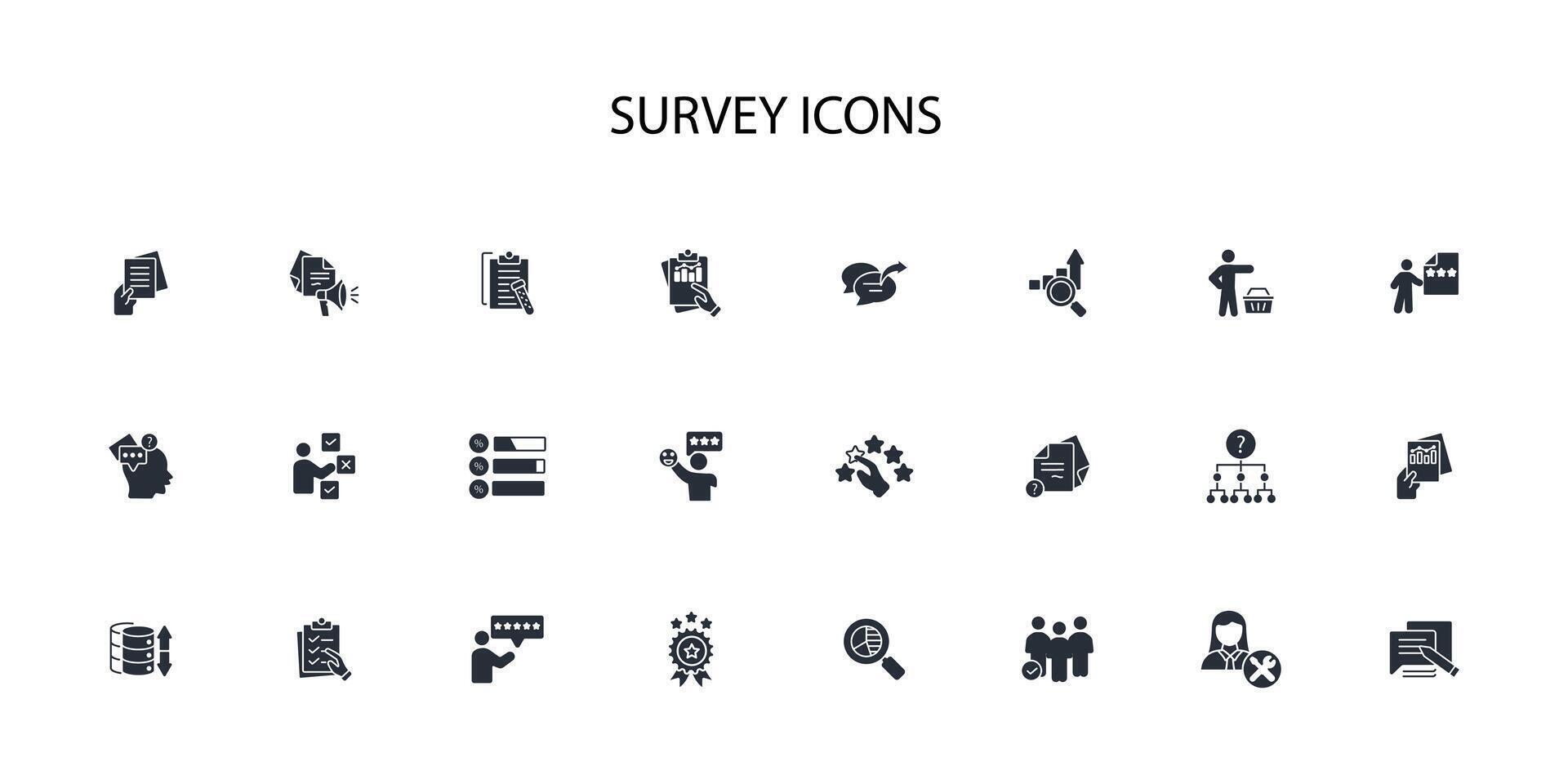 Survey icon set..Editable stroke.linear style sign for use web design,logo.Symbol illustration. vector