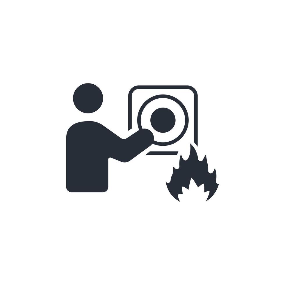 Fire alarm icon. .Editable stroke.linear style sign for use web design,logo.Symbol illustration. vector