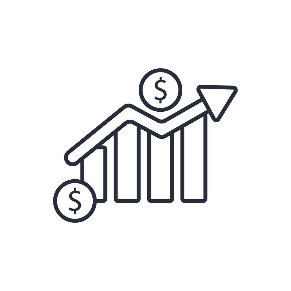 growth icon. .Editable stroke.linear style sign for use web design,logo.Symbol illustration. vector